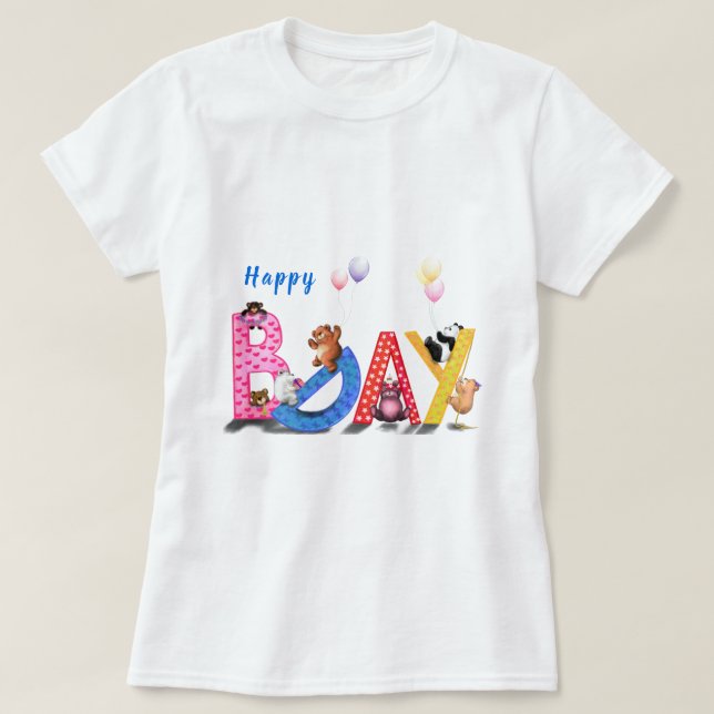 Grattis på födelsedagen T-Shirt Baby Bears Party F (Design framsida)