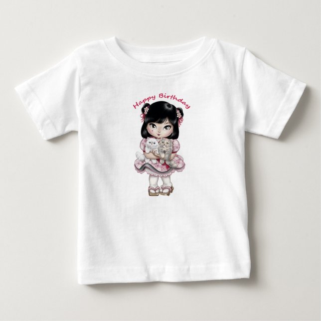 Grattis på födelsedagen T-shirt Babyflickor (Framsida)