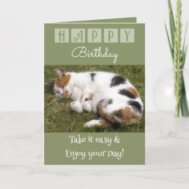 Grattis på födelsedagen tar det lätt med grönten f kort