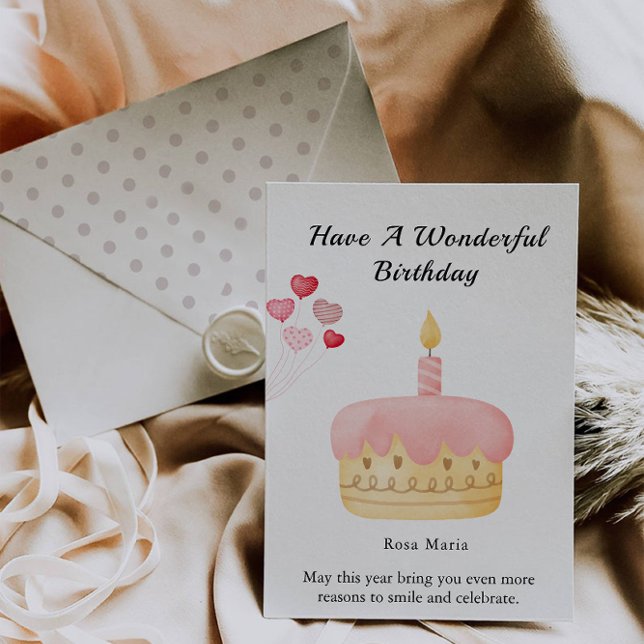 Grattis på födelsedagen tårkkort inbjudningar (Happy Birthday Cake Card)