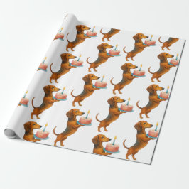 Grattis på födelsedagen tårta dachshund valp wiene presentpapper