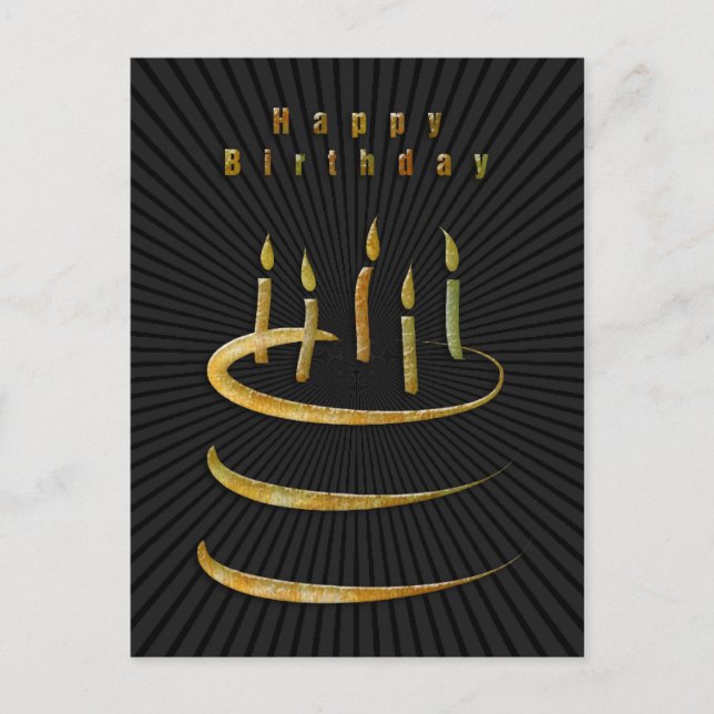 Grattis på födelsedagen! Tårta Vykort (Framsida)