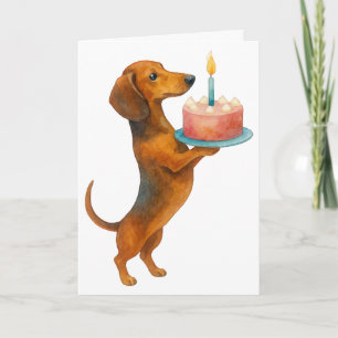 Grattis på födelsedagen tårthund valp wienerhund kort