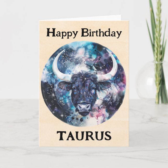 Grattis på födelsedagen Taurus Zodiac Kort (Framsida)