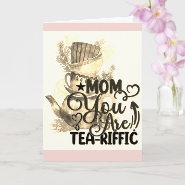 Grattis på födelsedagen Tea Loving Mamma Funny Pun Kort (Orkide)