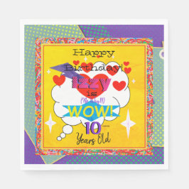 Grattis på födelsedagen Tecknad Bok Titta på Pappe Pappersservett