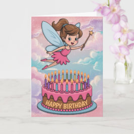 Grattis på födelsedagen Tecknad Fairy Kort