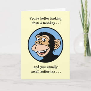 Grattis på födelsedagen: Tecknad Monkey Kort