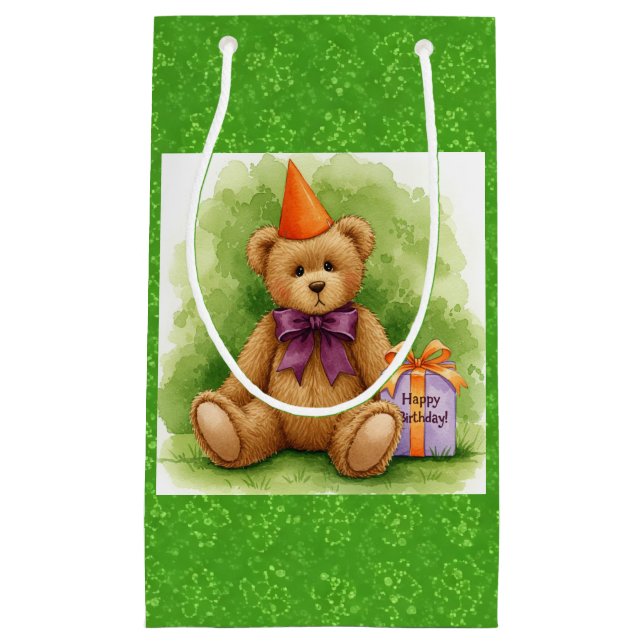 Grattis på födelsedagen, Teddy med en gåva, av Nat (Framsidan)