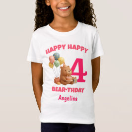 GRATTIS PÅ FÖDELSEDAGEN Teddybjörn 4-årsdag T Shirt