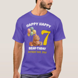 GRATTIS PÅ FÖDELSEDAGEN Teddybjörn 7-årsdag Pappa T Shirt