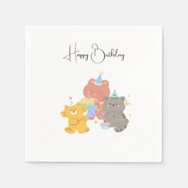 Grattis på födelsedagen Teddybjörnar Pappersservett