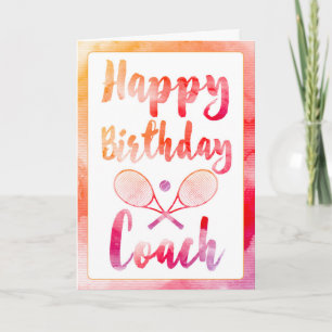 Grattis på födelsedagen Tennis Coach Greeting Card Kort