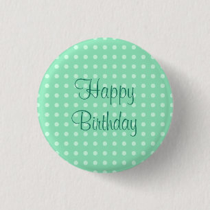 Grattis på födelsedagen Text Dots Rustic Polka Min Knapp
