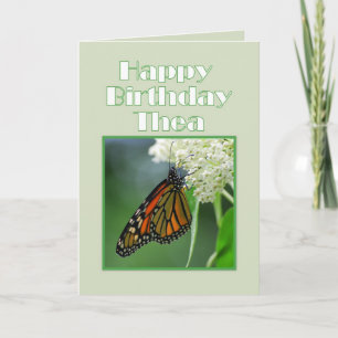 Grattis på födelsedagen Thea Monarch Butterfly Kort