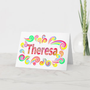 Grattis på födelsedagen Theresa med Bright, färgst Kort