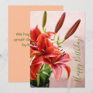 Grattis på födelsedagen Tiger Lilies Foto Anpassad Kort