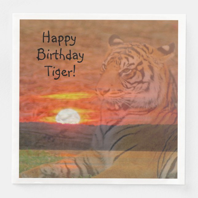 Grattis på födelsedagen Tiger Pappersservett (Framsida)