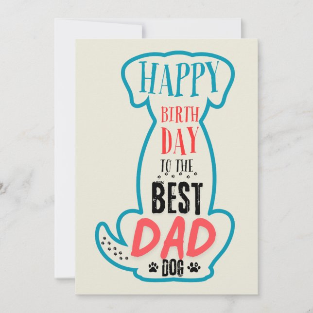 Grattis på födelsedagen till bästa Hund Pappa Inbjudningar (Framsida)