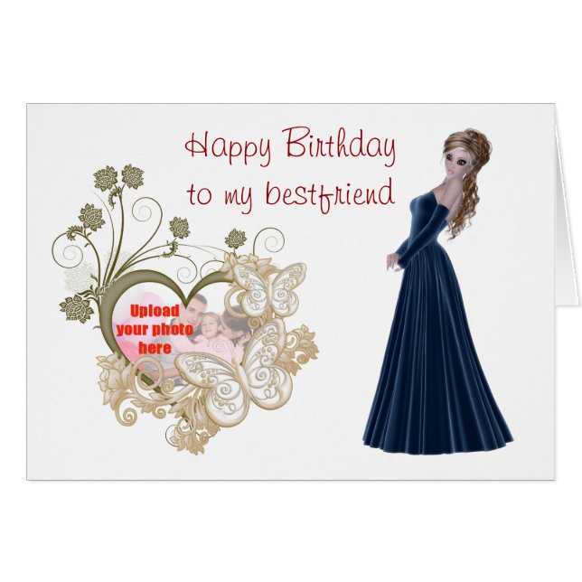 Grattis på födelsedagen till bästa vän tillfogar hälsningskort (Framsidan Horizontal)