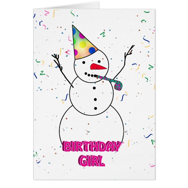 Grattis på födelsedagen till Birthday Girl! Hälsningskort (Framsidan)
