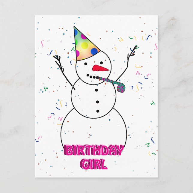 Grattis på födelsedagen till Birthday Girl! Vykort (Framsida)