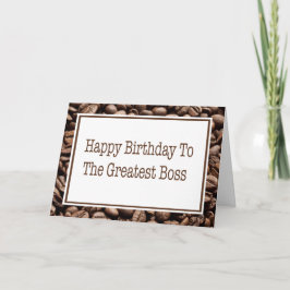 Grattis på födelsedagen till Boss Kaffebohnen-kort Kort