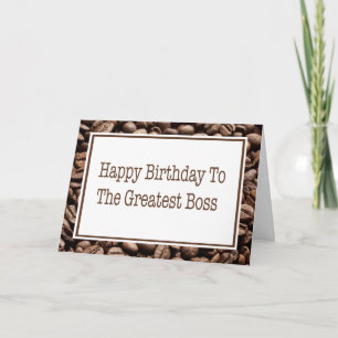 Grattis på födelsedagen till Boss Kaffebohnen-kort Kort
