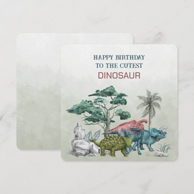 Grattis på födelsedagen till Cutest DINOSAUR (Fram/baksida)