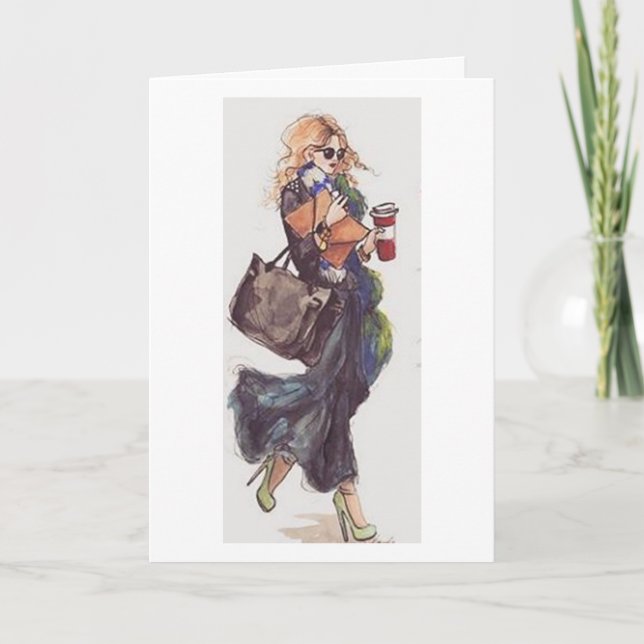 GRATTIS PÅ FÖDELSEDAGEN TILL "DAM ON THE GO" ENJOY KORT (Framsida)