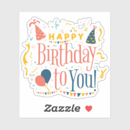 Grattis på födelsedagen till dekal