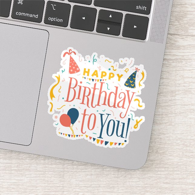 Grattis på födelsedagen till dekal (Detalj)