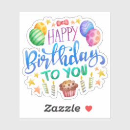 Grattis på födelsedagen till dekal