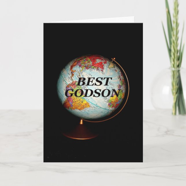 Grattis på födelsedagen till den bäst godsonen på kort (Framsida)