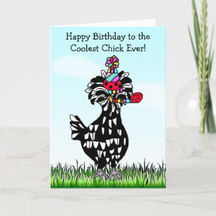 Grattis på födelsedagen till den kallaste Chicken  Kort