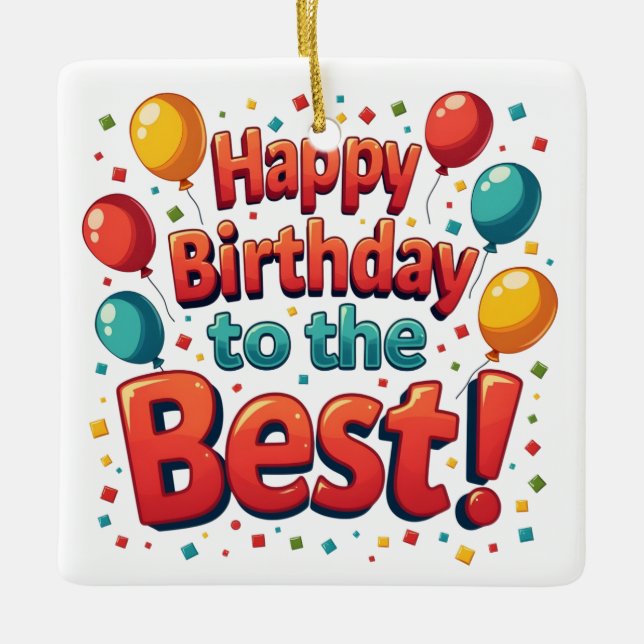 Grattis på födelsedagen till det bästa julgransprydnad keramik (Framsida)