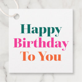 Grattis på födelsedagen till dig färggrafi gåvor etiketter