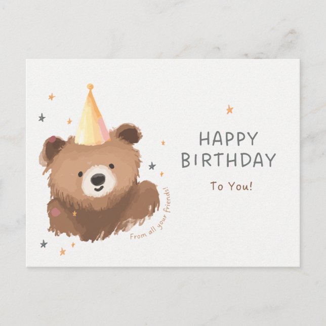 Grattis på födelsedagen till dig fina  vykort (Framsida)