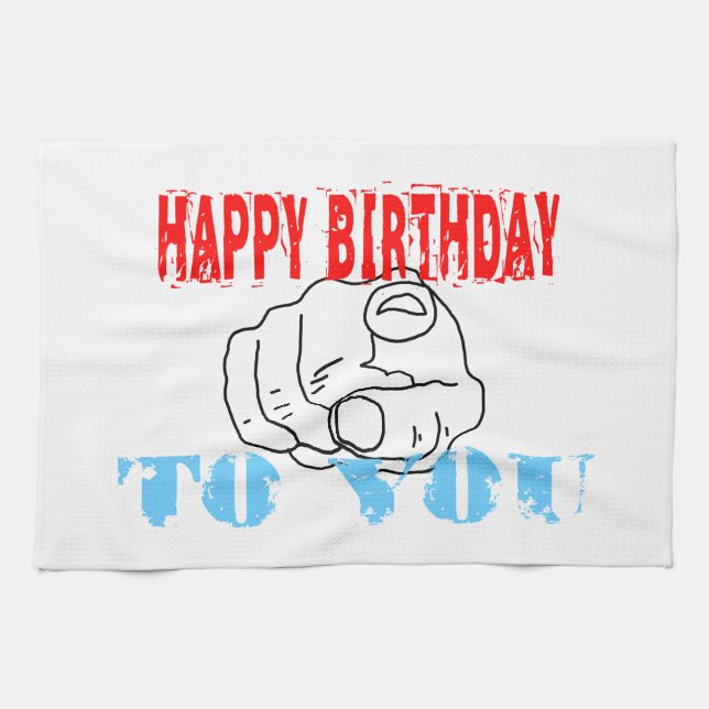 Grattis på födelsedagen till dig kökshandduk (Horisontell)