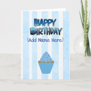 Grattis på födelsedagen till dig Kortblått cupkaka Kort