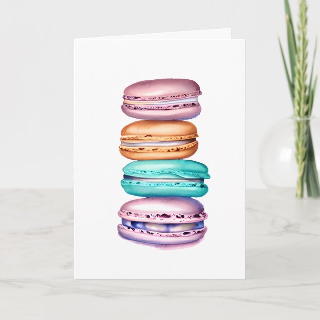 Grattis på födelsedagen till dig | Macaron Pun Kort (Framsida)