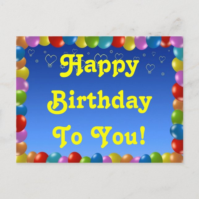 Grattis på födelsedagen till dig med vykort! vykort (Framsida)