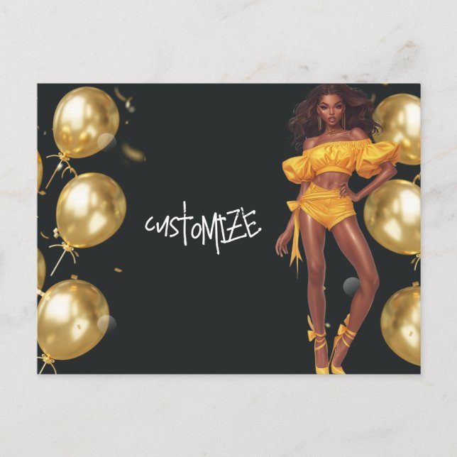 Grattis på födelsedagen till dig Melanin Sista Bla Helg Vykort (Framsida)