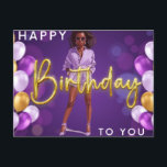 Grattis på födelsedagen till dig Melanin sista sva Vykort<br><div class="desc">Grattis på födelsedagen till dig Melanin sista svarta drottning födelsedagsfest kul</div>