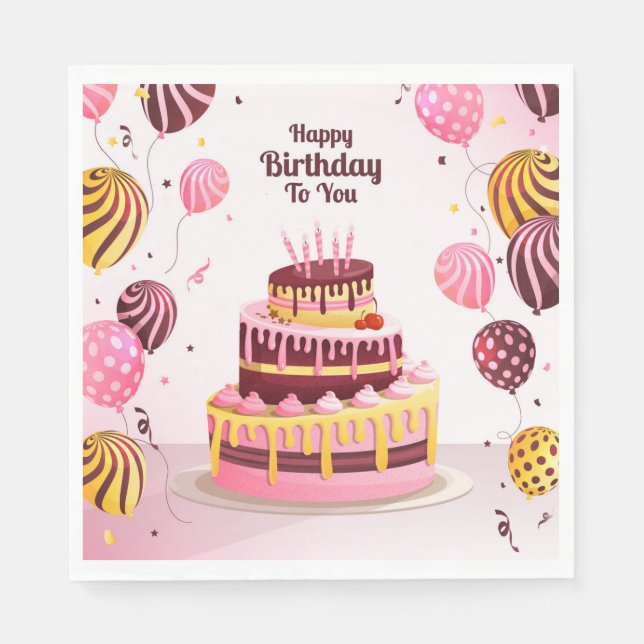 Grattis på födelsedagen till dig pappersservett (Framsidan)