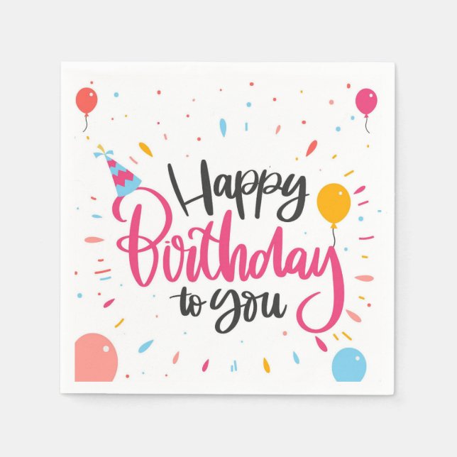 Grattis på födelsedagen till dig pappersservett (Framsidan)