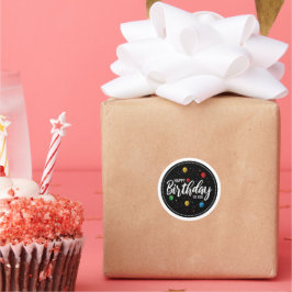 Grattis på födelsedagen till dig Party Runt Klistermärke