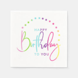 Grattis på födelsedagen till dig Rainbow Färg Pappersservett