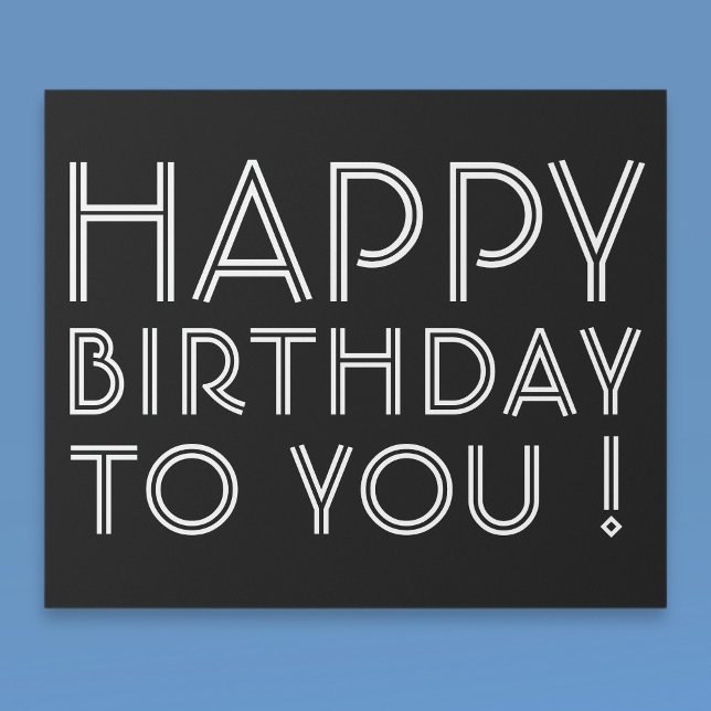 "Grattis på födelsedagen till dig!"  Svartvitt Presentpapper (Skapare uppladdad)