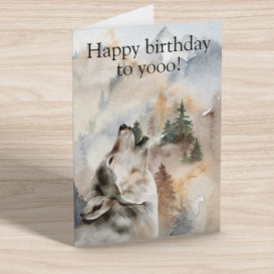 Grattis på födelsedagen till dig Varg Howling Wate Kort